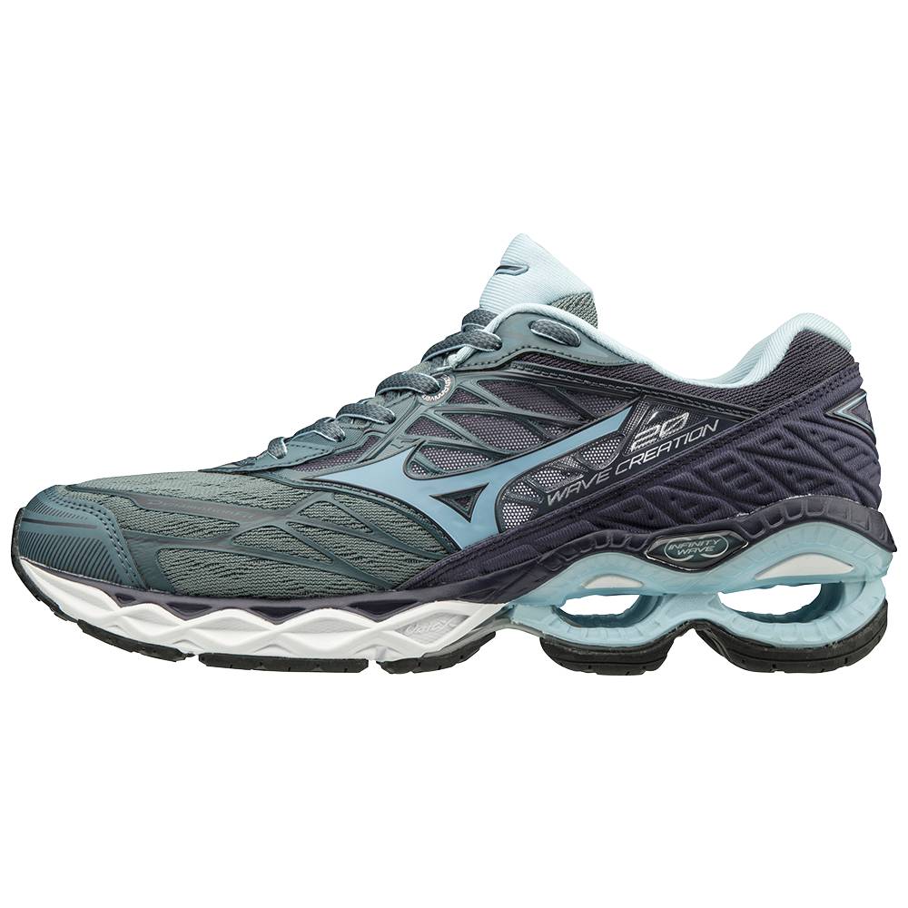 Mizuno Wave Creation 20 - Bayan Koşu Ayakkabısı - Koyu Gri/Mavi Türkiye (QAXISN-395)